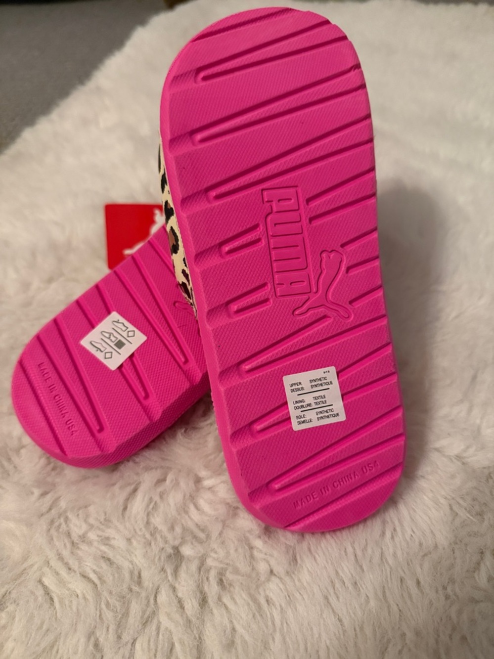 PUMA Cool Cat Cheetah Pink Leopard Print Slide Sandals ~ NWT - Picture 5 of 6